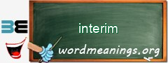 WordMeaning blackboard for interim